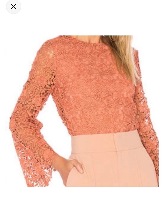 Alice + Olivia Tops - Alice and Olivia Pasha Chic Feminine Floral Embroidered Eyelet
